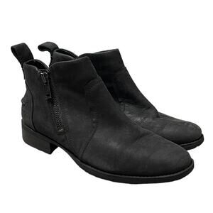 UGG Aureo II Suede Leather Ankle Boot Waterproof Zip Side Black Size 7
